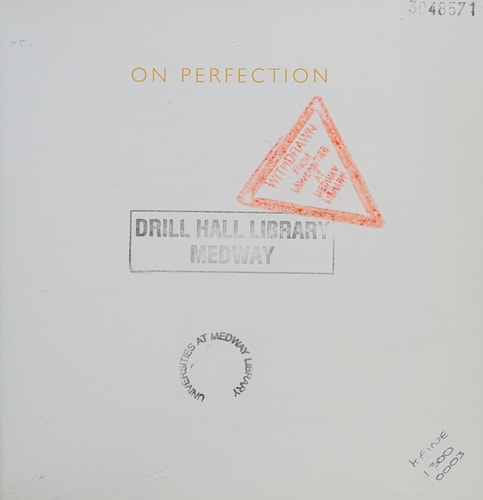 On Perfection An Artists' Symposium