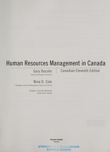 Human Resources Management in Canada