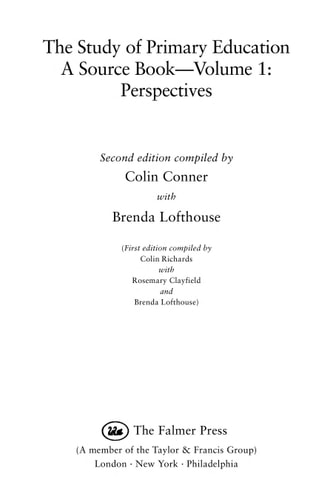 The Study of Primary Education: Perspectives