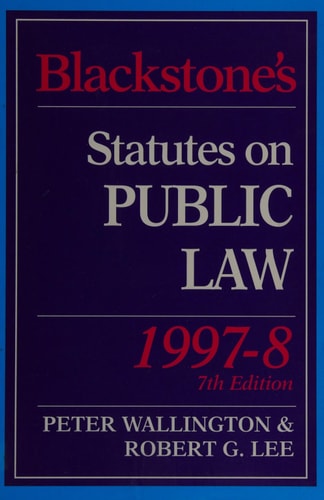 Blackstone's Statutes on Public Law