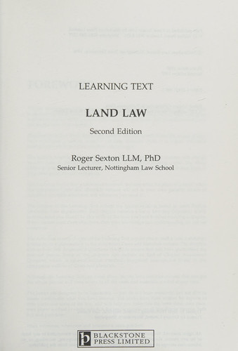 Land Law Learning Text