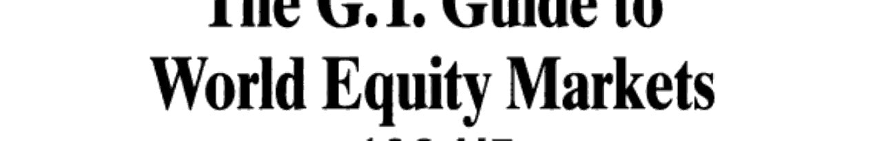 The G.T. Guide to World Equity Markets 1994/5