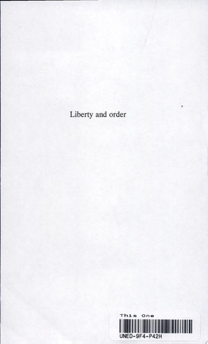 Liberty and Order Public Order Policing in a Capital City