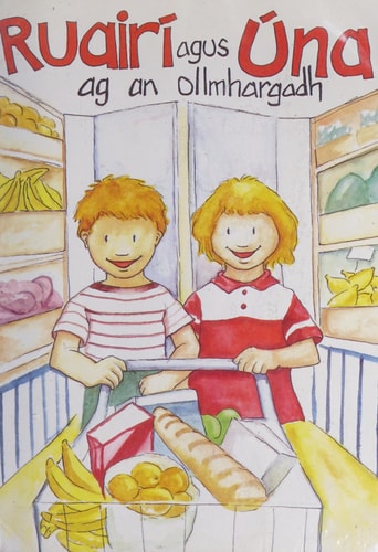 Ruairí agus Úna ag an ollmhargadh