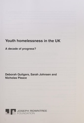 Youth homelessness in the UK: a decade of progress?