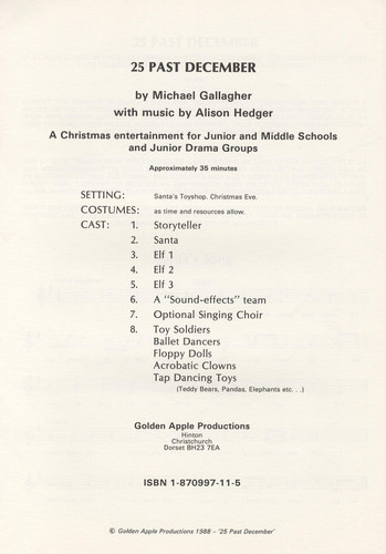Alison Hedger/Michael Gallagher: 25 Past December (Pupil's Book)