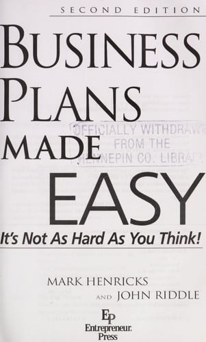 Business Plans Made Easy It's Not as Hard as You Think!