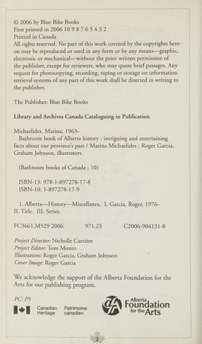 Bathroom Book of Alberta History Intriguing and Entertaining Facts about Our Province's Past