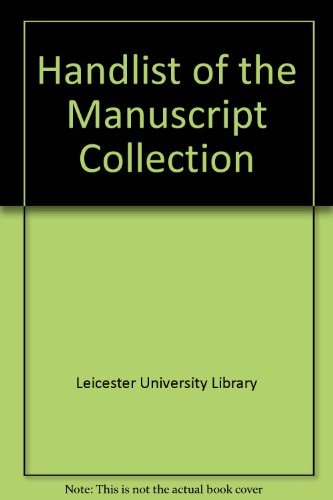 A Handlist of the Manuscript Collection