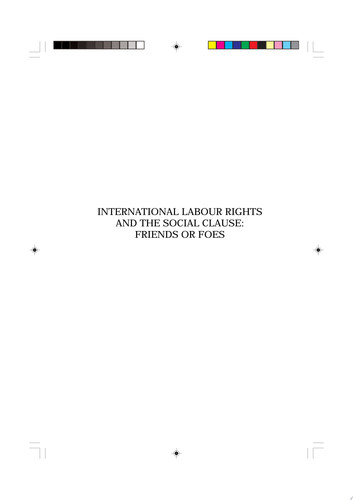 International Labour Rights and the Social Clause Friends Or Foes