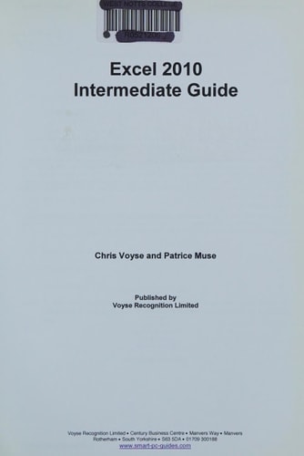 Excel 2010 Intermediate Guide