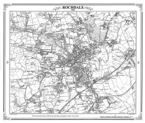 Rochdale 1844 Map (Heritage Cartography Victorian Map Series)