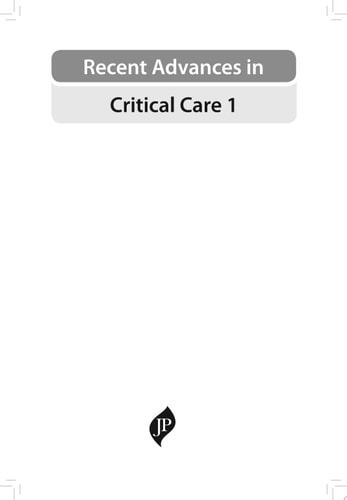 Recent Advances in Critical Care - 1