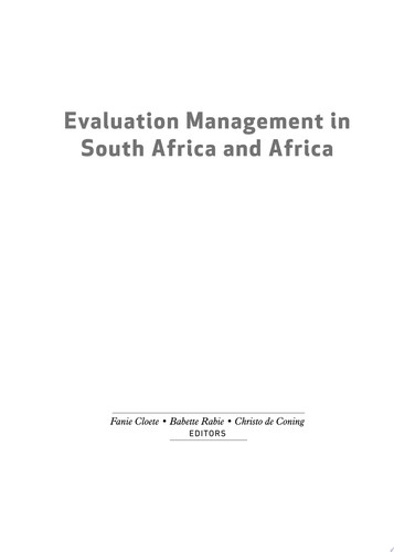 Evaluation Management in South Africa and Africa