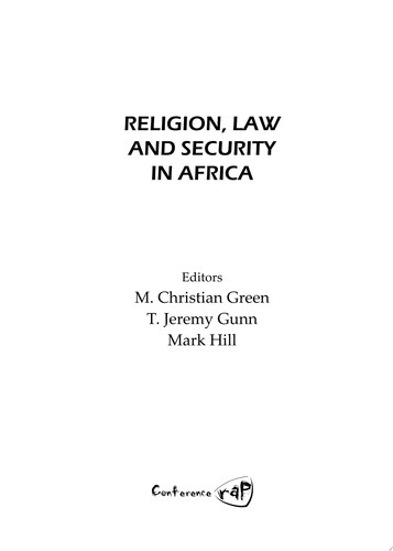 Religion, Law and Security in Africa