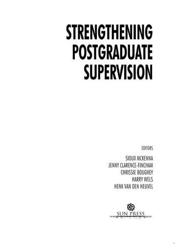 Strengthening Postgraduate Supervision