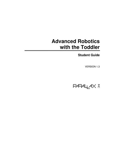 Advanced Robotics with the Toddler Student Guide, Version 1.2