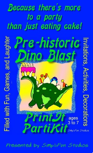 Children's Dinosaur Birthday Party Kit and Party Games Filled with Fun, Games and Laughter