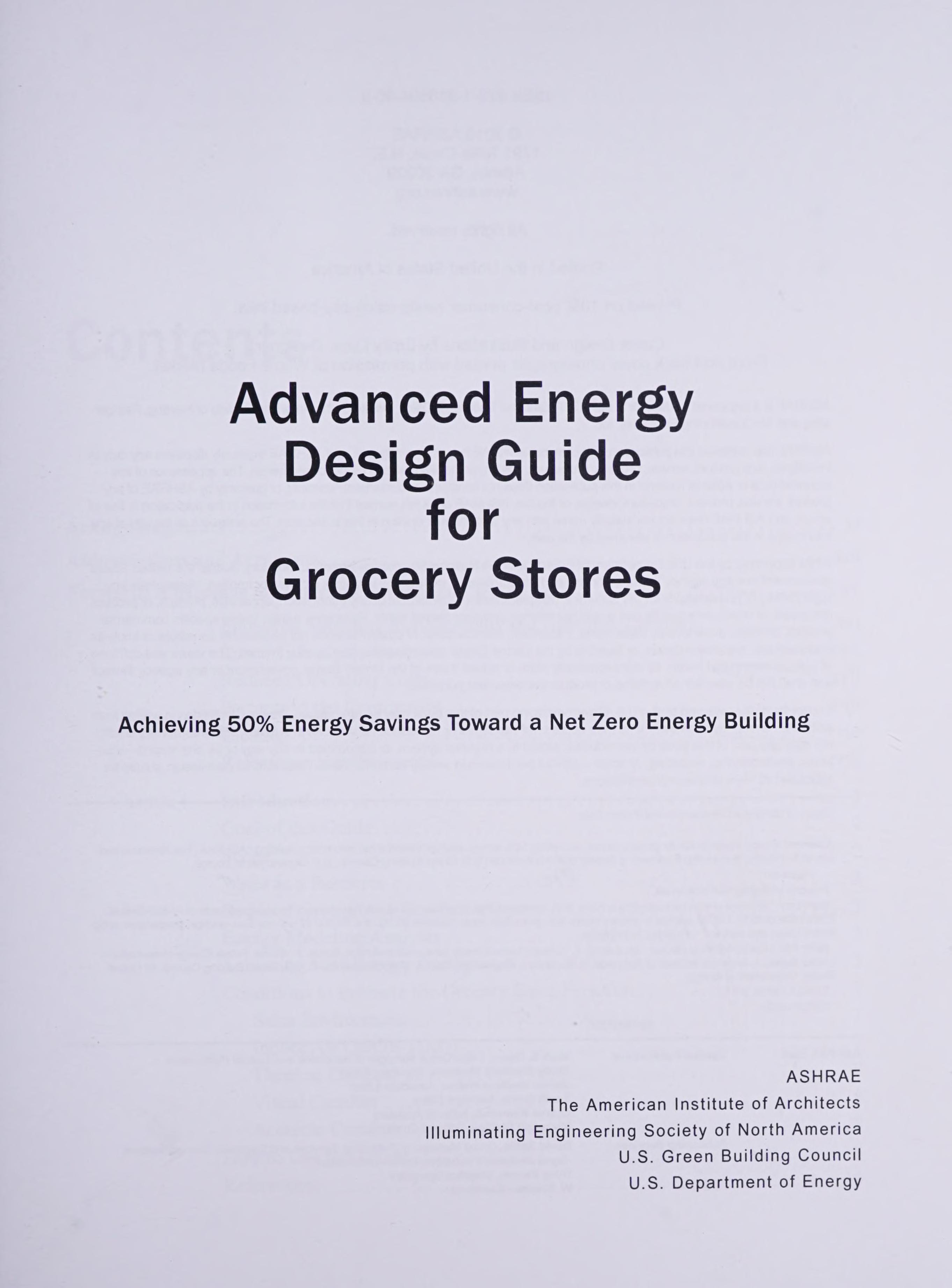 Advanced Energy Design Guide for Grocery Stores: Achieving 50% Energy Savings Toward a Net Zero Energy Building