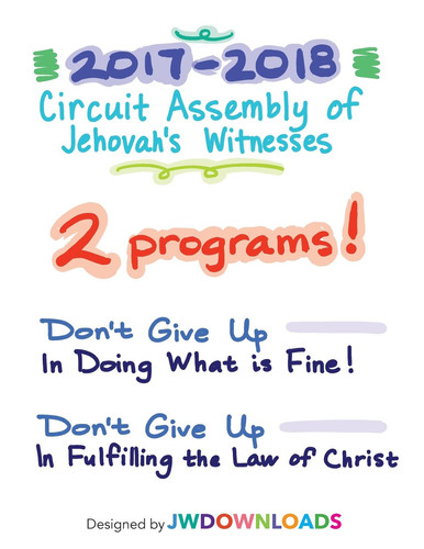 2017-2018 Jehovah's Witnesses Circuit Assembly Program Notebook for Both Circuit Assemblies Adult Notebook