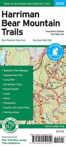 Harriman-Bear Mountain Trails Map, 2023