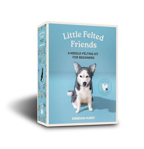 Little Felted Friends: Siberian Husky: Dog Needle-Felting Beginner Kit with Needles, Wool, Supplies, and Instructions (Little Felted Friends: Needle-Felting Kits for Beginners)