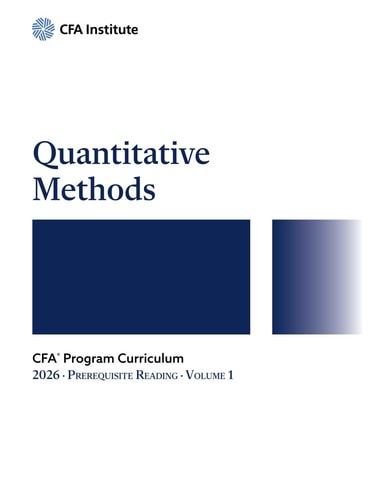 2026 CFA® Program Prerequisite Reading Volume 1: Quantitative Methods