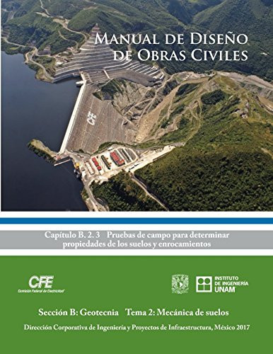Manual de Diseño de Obras Civiles Cap. B. 2. 3 Pruebas de Campo para Determinar Propiedades de Los Suelos y Enrocamientos Sección B: Geotecnia Tema 2: Mecánica de Suelos