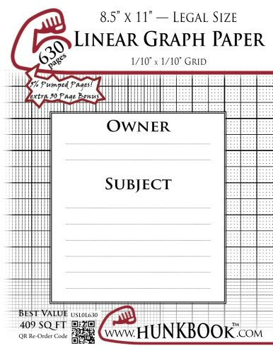 Linear Graph Paper, 1/10 Grid (USL0L-630 Pages) Legal Size