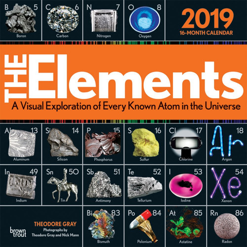 The Elements 2019 12 x 12 Inch Monthly Square Wall Calendar by Hachette, Chemistry Atoms Tabular Electron
