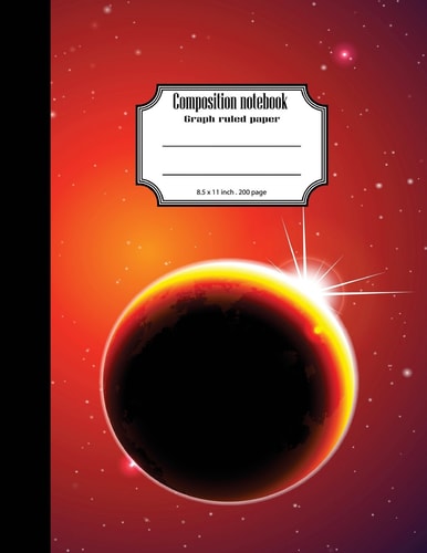 Composition Notebook Graph Ruled Paper 8.5 X 11 200 Page 4x4 Grid Per Inch, Mars Venus Outer Space Large Composition Book Journal for School Student/teacher/office
