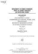 Department of Energy Oversight Office of Energy Efficiency and Renewable Energy