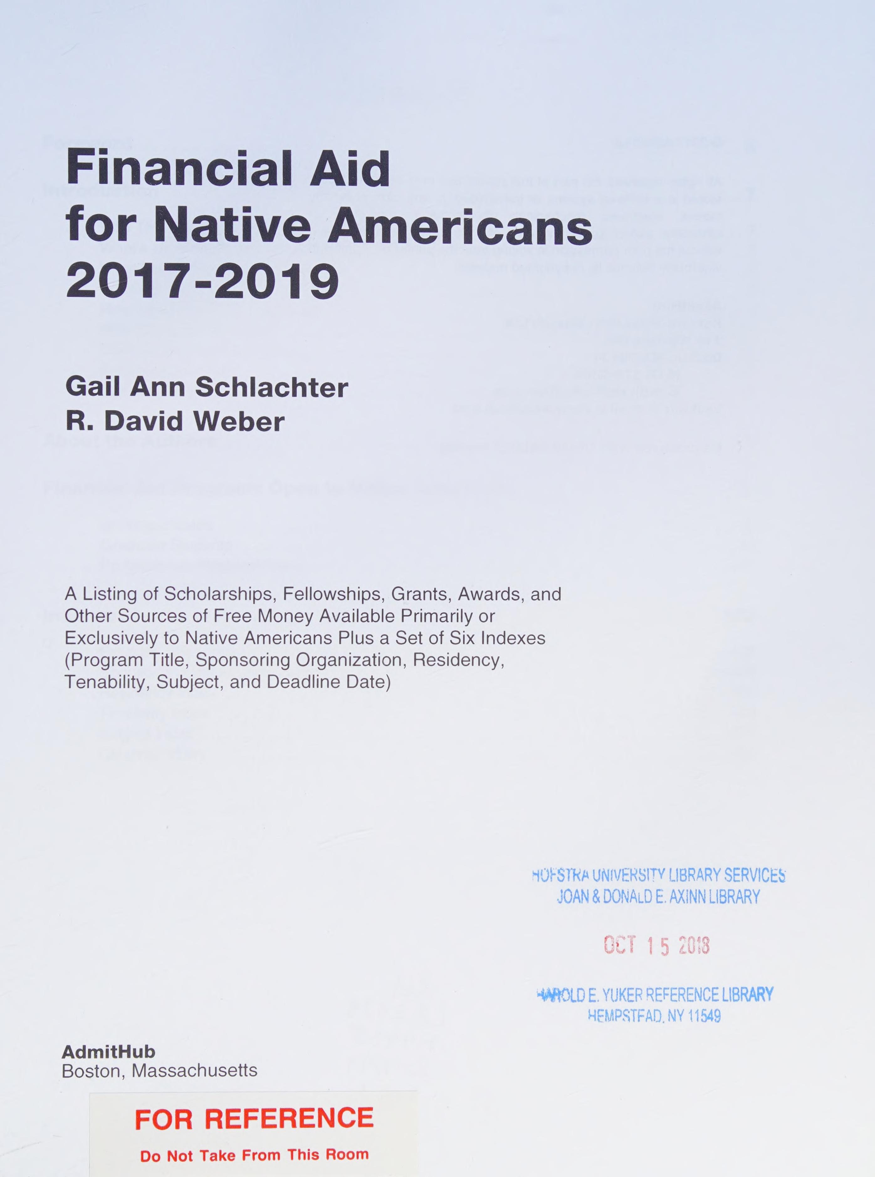 Financial Aid for Native Americans 2017-19 Edition