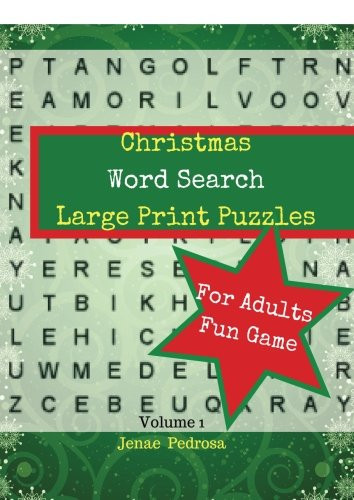 Christmas Word Search Large Print Puzzles for Adults Fun Game Volume 1 25 Easy Large Print Word Find Puzzles with Fun Themes! (Word Search Christmas Puzzle )