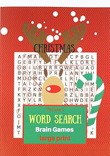 Christmas Word Search Brain Games Large Print Volume 1 Christmas Word Find Large Print Fun Holiday for Adult and Kids Puzzles Book