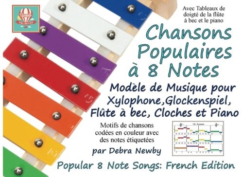 Chansons Populaires a 8 Note Modele de Musique Pour Xylophone, Glockenspiel, Flute a Bec, Cloches et Piano: French Edition