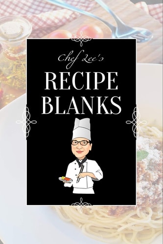 Chef Lee's Recipe Blanks Recipe Books Blank Recipe Notebook to Make Your Own Recipe Book Blank Cookbook to Write in 6 X9 50 Pages Matte Cover Finish