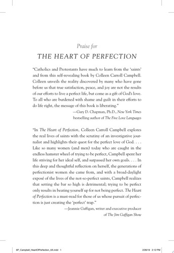 The Heart of Perfection How the Saints Taught Me to Trade My Dream of Perfect for God's