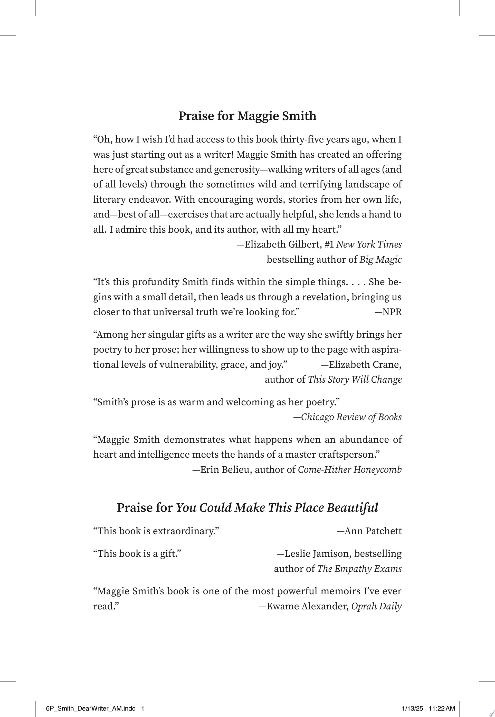 Dear Writer: Pep Talks & Practical Advice for the Creative Life
