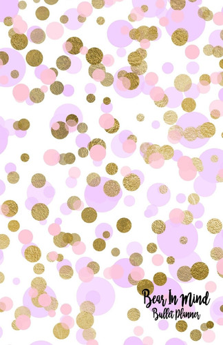 Bear in Mind Bullet Planner Gold, Pink, and Purple Confetti A5 Size Bullet Journal Planner