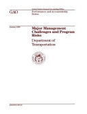 Major Management Challenges and Program Risks: Department of Transportation