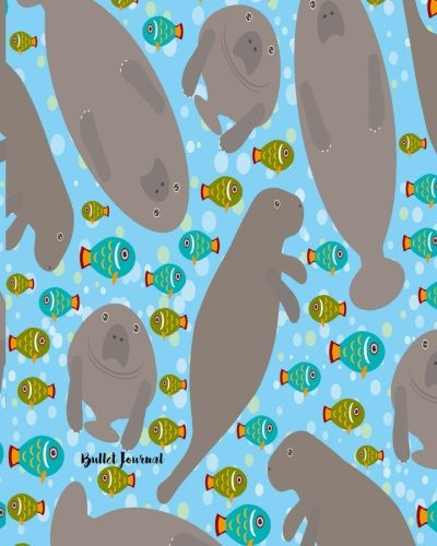 Bullet Journal Large 8x10 Dot Grid Manatee Notebook - Gifts for Manatee Lovers