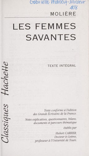 Les femmes savantes : texte intégral