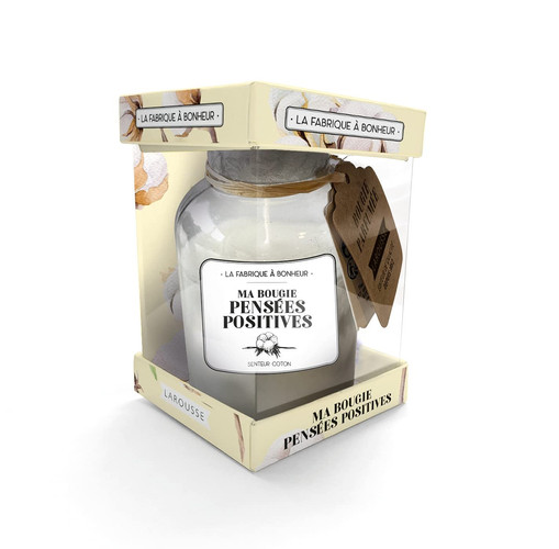 Coffret Ma bougie pensées positives Avec 1 bougie senteur coton et 1 livret pensées positives