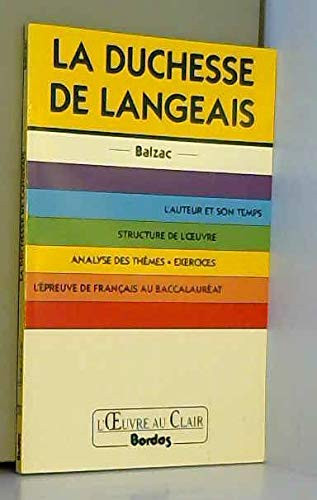 "La duchesse de Langeais", Balzac
