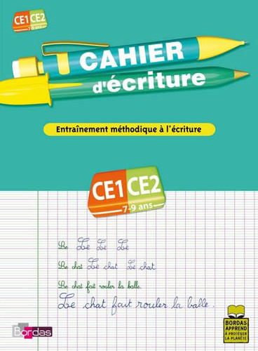 Cahier d'écriture CE1-CE2, 7-9 ans