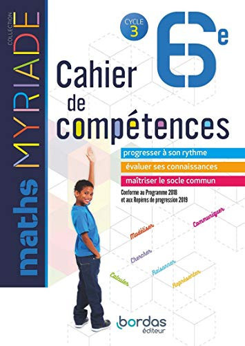Maths 6e Myriade Cahier de compétences