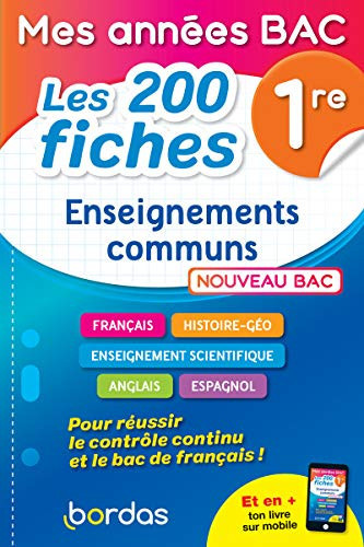 Enseignements communs 1re Mes années bac Les 200 fiches