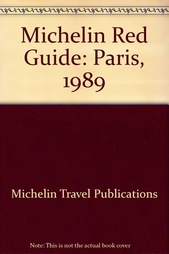 Michelin Red Guide Paris and Environs 1989
