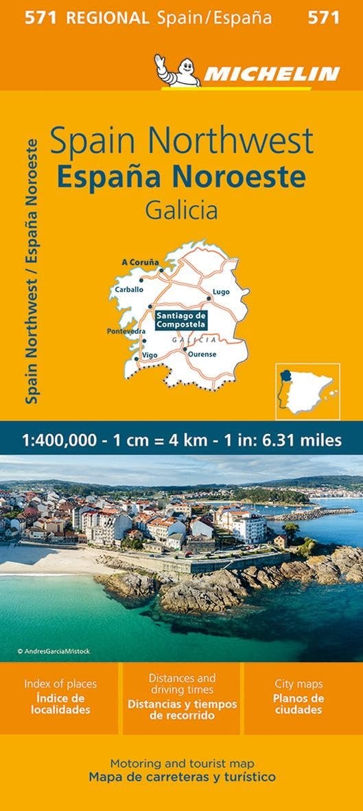 Michelin Spain Northwest, Galicia Map